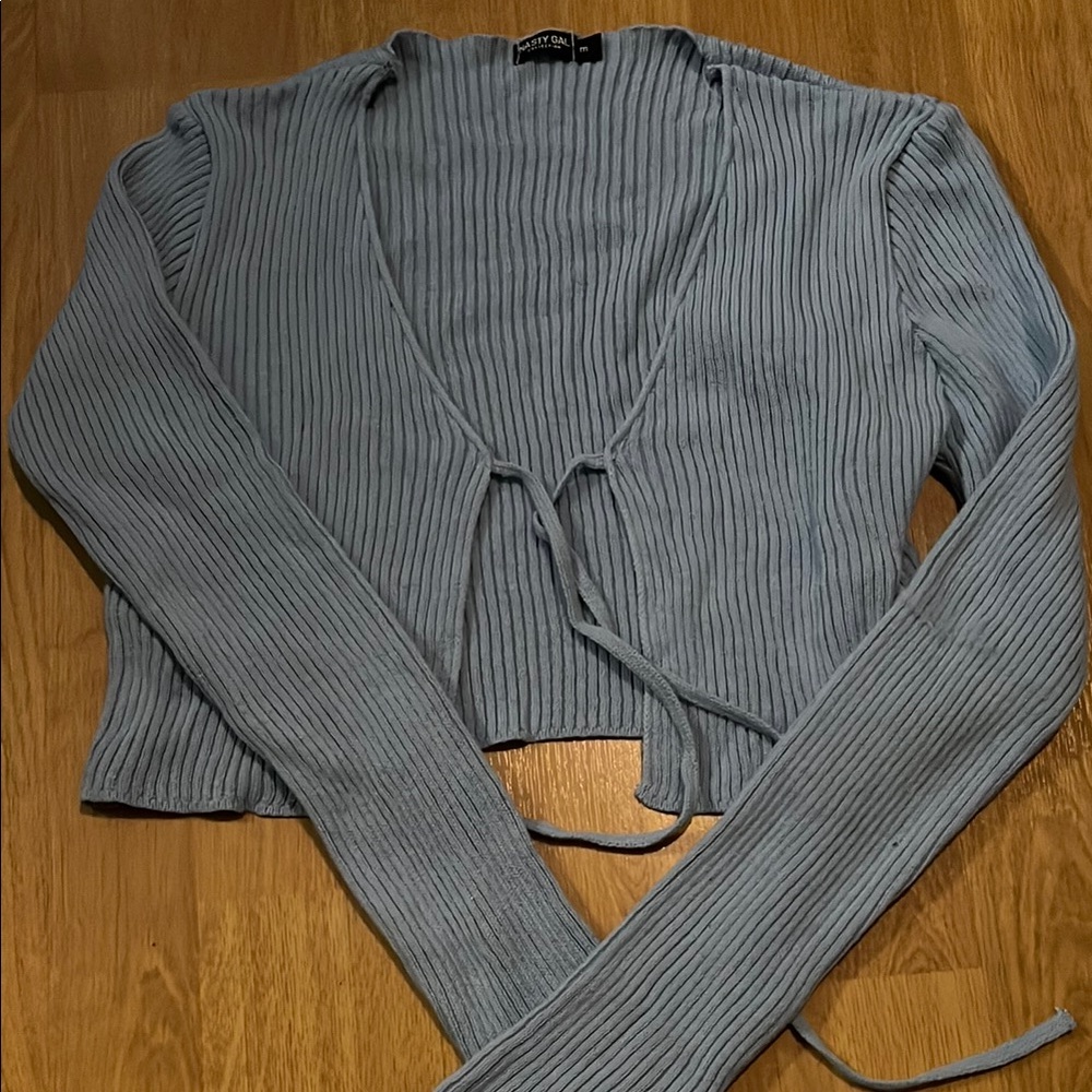 Nasty Gal- Baby blue tie-front cardigan